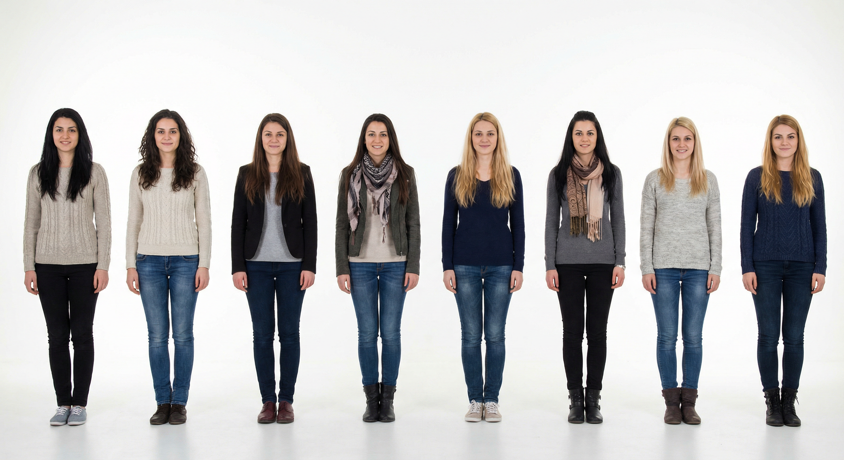 Typical women in Bulgaria — 8 women group