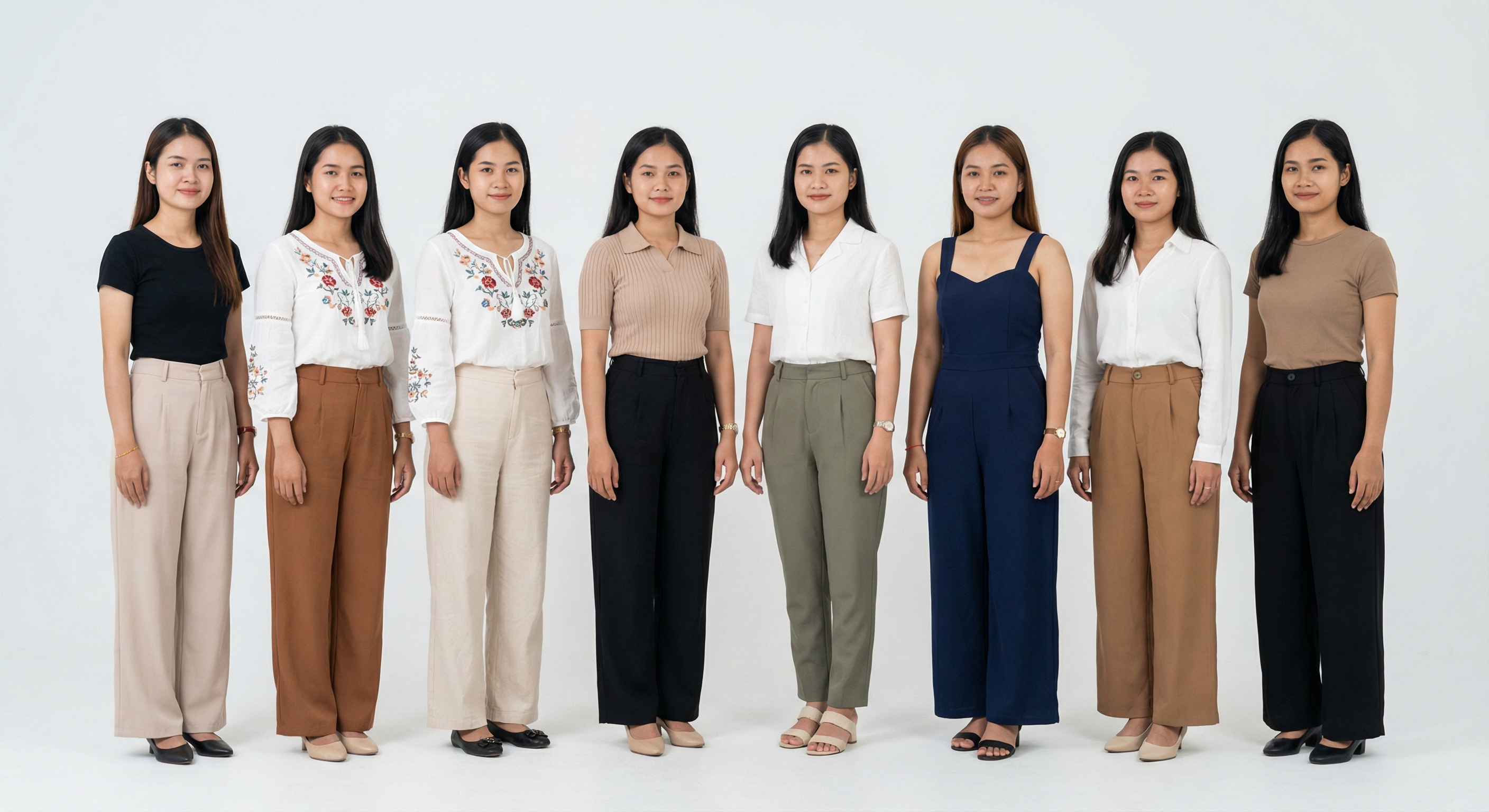 Typical women in Cambodia — 8 women group