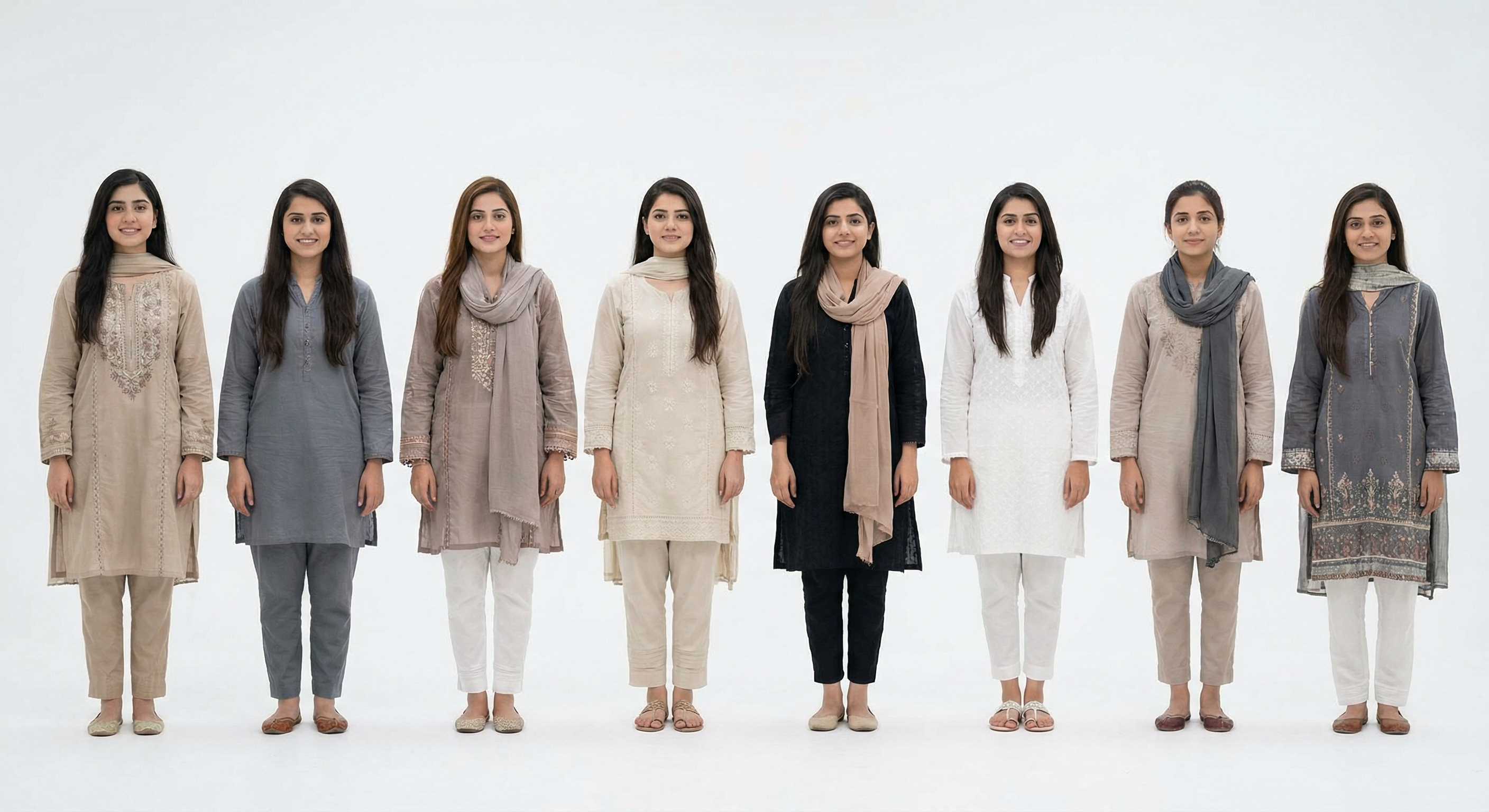 Typical women in Pakistan — 8 women group